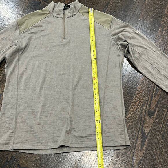 Kuhl Stellr 1/4 Zip Pullover Top Men XL Green Taupe Merino Wool Hunting Stretch - Picture 7 of 9